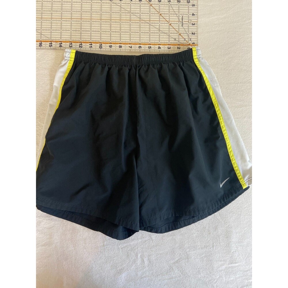 Nike Dri-Fit Running Shorts Womens L Black Swoosh Logo Back Activewear